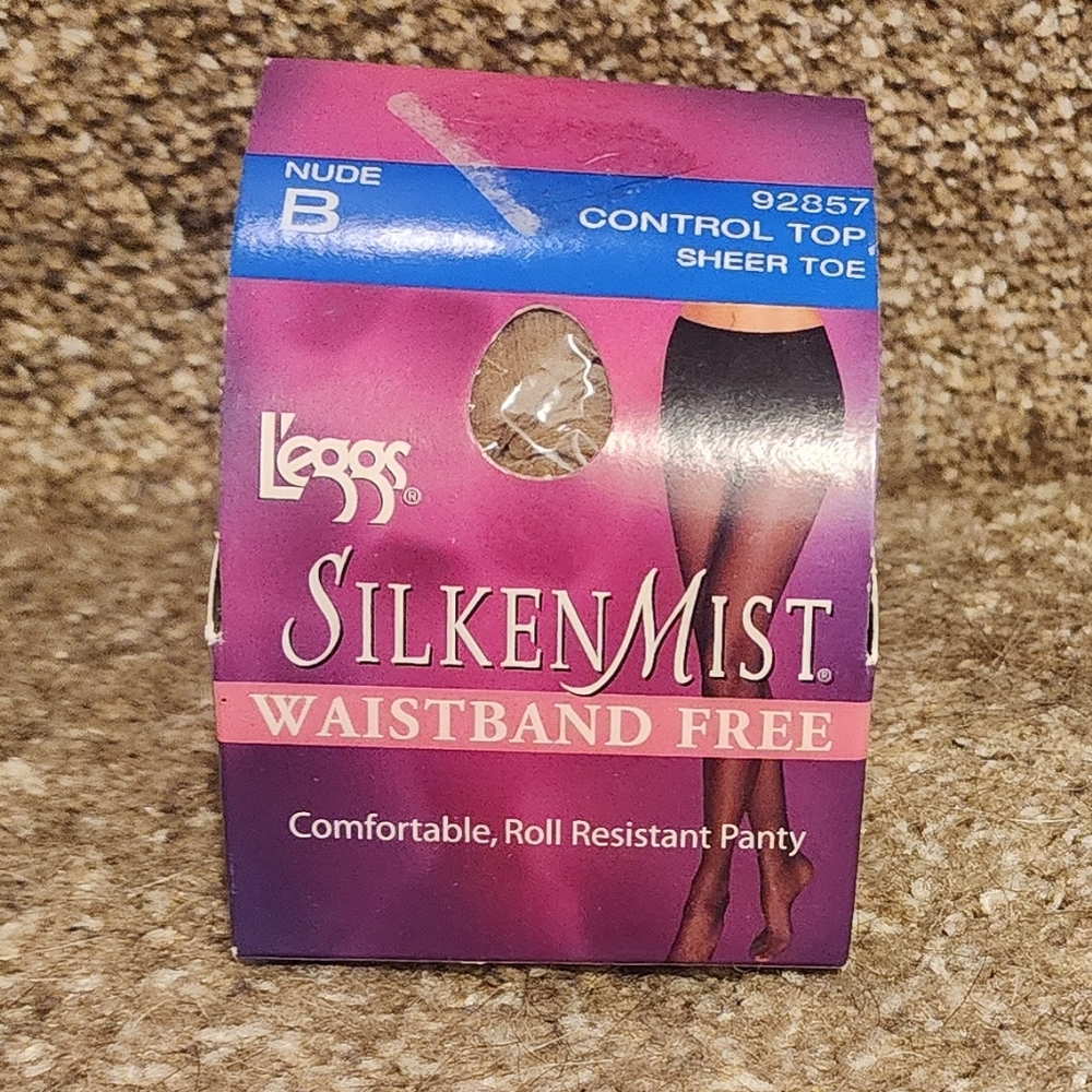 L'eggs Silken Mist Waistband Free Pantyhose Nude B